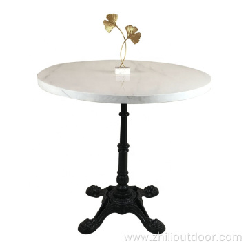 Metal Garden Round Marble Outdoor Tables